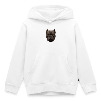 Kraftvoller Bulldoggenkopf - Kinder Premium Organic Hoodie - Weiß - Vorne - AI Model Kid Female (0cm)