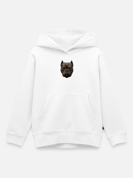 Kraftvoller Bulldoggenkopf - Kinder Premium Organic Hoodie - Weiß