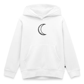 Croquis de croissant de lune dessiné à la main - Sweat Premium à capuche enfant bio - blanc - Devant - AI Model Kid Female (0cm)