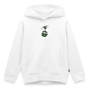 Green Cable Car Heart Motif - Kids Premium Organic Hoodie - white - Front - AI Model Kid Female (0cm)