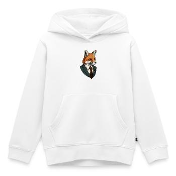 Fox in a suit - Kids Premium Organic Hoodie - white - Front - AI Model Kid Female (0cm)