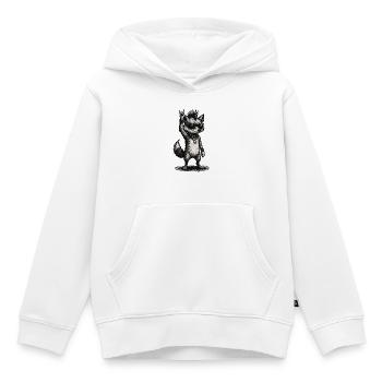 Rock Punk Fox with Sunglasses and Studs - Kids Premium Organic Hoodie - white - Front - AI Model Kid Female (0cm)