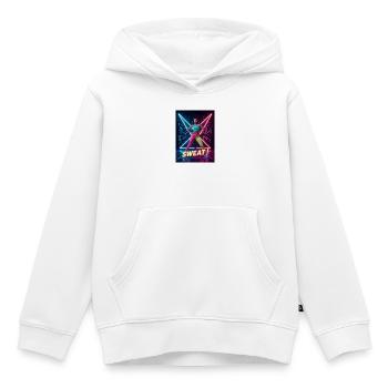 Sweat! Neon Aerobics – Electric Eighties Fitness - Kids Premium Organic Hoodie - white - Front - AI Model Kid Female (0cm)