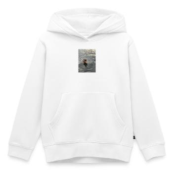 Un canard sur une eau calme - Sweat Premium à capuche enfant bio - blanc - Devant - AI Model Kid Female (0cm)
