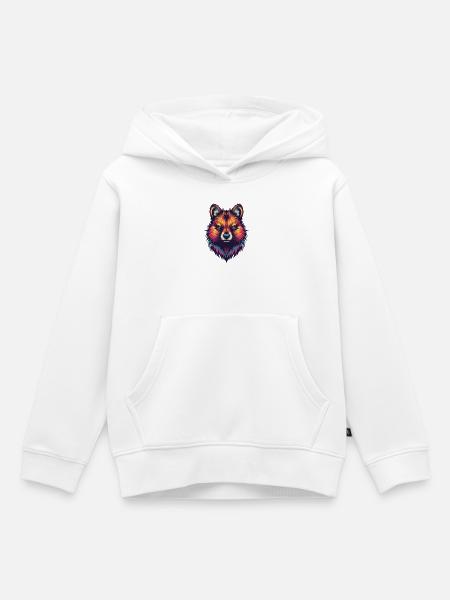 Farbiges Quokka Portrait - Kinder Premium Organic Hoodie - Weiß