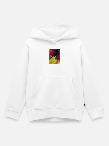 Farbexplosion Abstrakte Farbflächen - Kinder Premium Organic Hoodie - Weiß