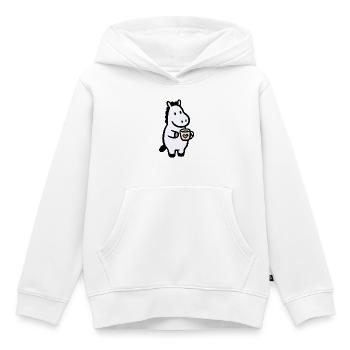 HerzHippo Kaffee Begleiter - Kinder Premium Organic Hoodie - Weiß - Vorne - AI Model Kid Female (0cm)