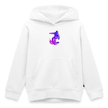 Motif de snowboard amusant - Sweat Premium à capuche enfant bio - blanc - Devant - AI Model Kid Female (0cm)
