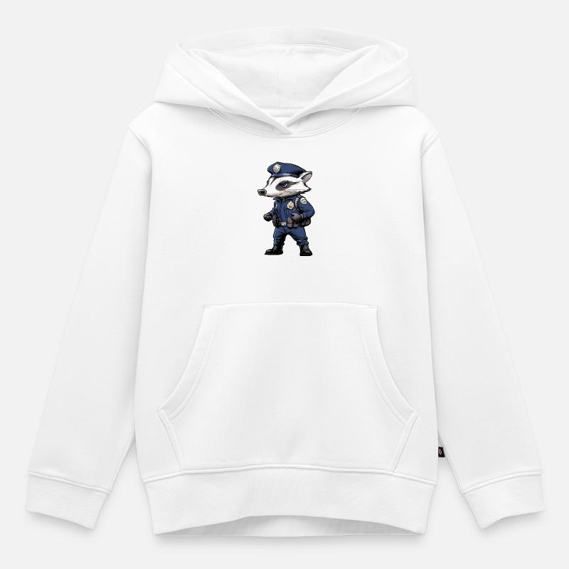 Dachs Polizei - Kinder Premium Organic Hoodie - Weiß
