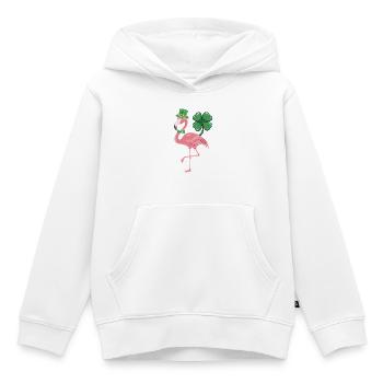 Flamingo im Shamrock-Stil - Kinder Premium Organic Hoodie - Weiß - Vorne - AI Model Kid Female (0cm)