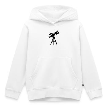 Teleskop Silhouette Sterne - Kinder Premium Organic Hoodie - Weiß - Vorne - AI Model Kid Female (0cm)
