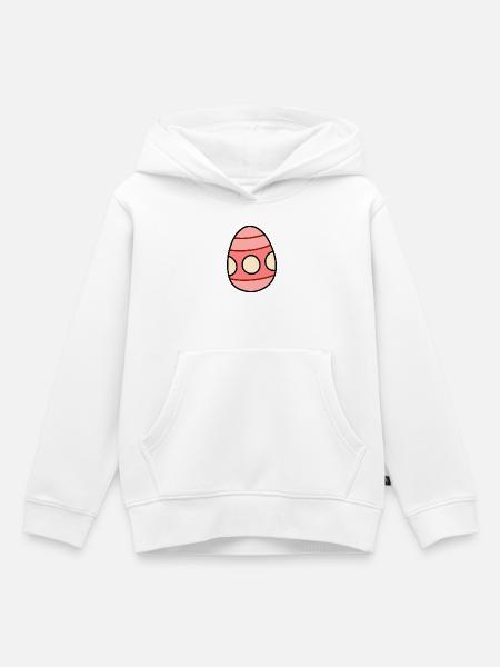 Pastellgestreiftes Osterei - Kinder Premium Organic Hoodie - Weiß