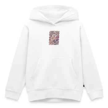 Flore de champignons en rose mystique - Sweat Premium à capuche enfant bio - blanc - Devant - AI Model Kid Female (0cm)