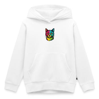 Chat Pop Art - Wildstyle Splatter Graffiti Streetw - Sweat Premium à capuche enfant bio - blanc - Devant - AI Model Kid Female (0cm)