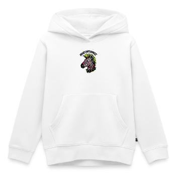 Zebra Punk Maverick Crest Neon Style Rocker - Kids Premium Organic Hoodie - white - Front - AI Model Kid Female (0cm)