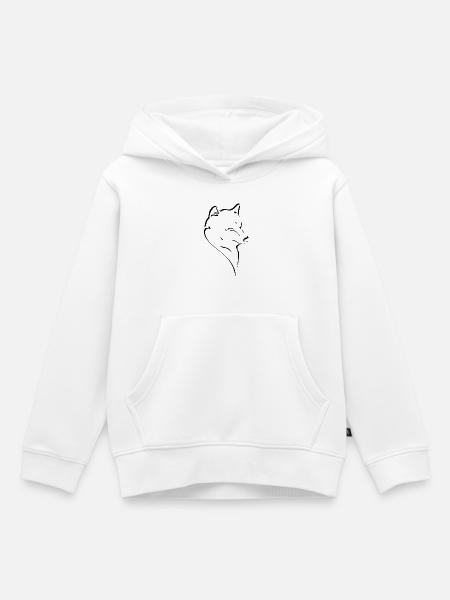 Wolfskopf Linienstudie - Kinder Premium Organic Hoodie - Weiß