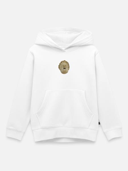 Kopf des Odysseus Steinmaske - Kinder Premium Organic Hoodie - Weiß
