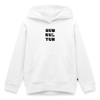 SUBKULTUR Logo – Minimal Techno Identity - Kinder Premium Organic Hoodie - Weiß - Vorne - AI Model Kid Female (0cm)