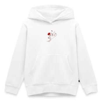 Ikebana Collage avec style zen de pavot - Sweat Premium à capuche enfant bio - blanc - Devant - AI Model Kid Female (0cm)
