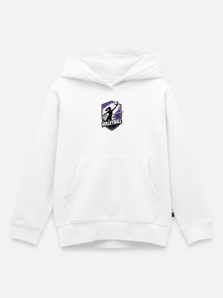 Volleyball Silhouette Violett - Kinder Premium Organic Hoodie - Weiß