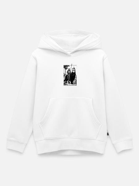 Ritter auf Katze - Kinder Premium Organic Hoodie - Weiß