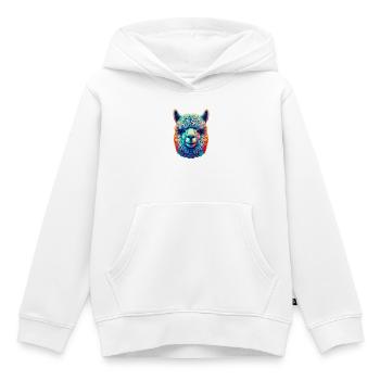 Alpaga - Sweat Premium à capuche enfant bio - blanc - Devant - AI Model Kid Female (0cm)