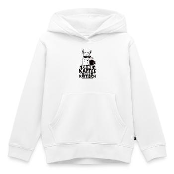 Lama Ohne Kaffee wird’s kritisch Shirt - Kinder Premium Organic Hoodie - Weiß - Vorne - AI Model Kid Female (0cm)