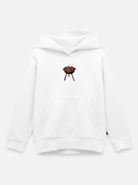 Grillen - Kinder Premium Organic Hoodie - Weiß