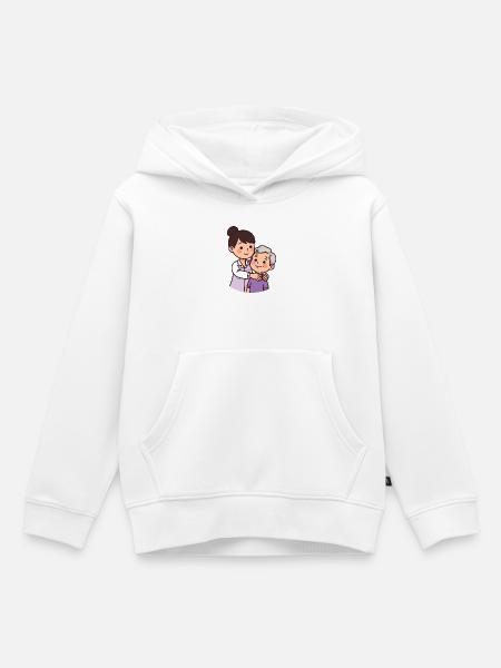 Kawaii-Pflege-T-Shirt - Kinder Premium Organic Hoodie - Weiß