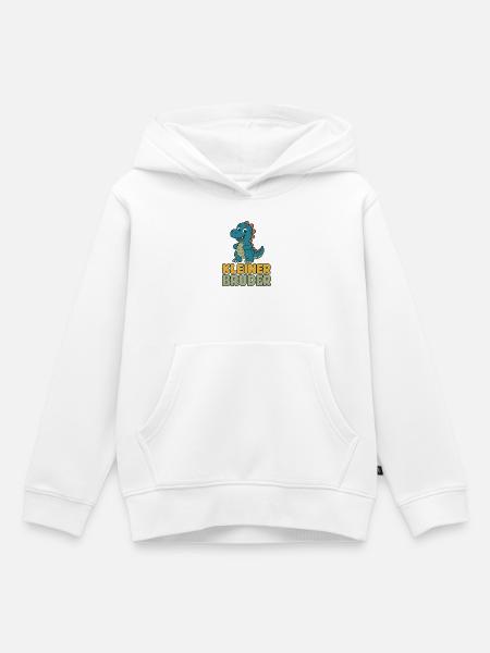 Kleiner Bruder Dino Shirt - Kinder Premium Organic Hoodie - Weiß