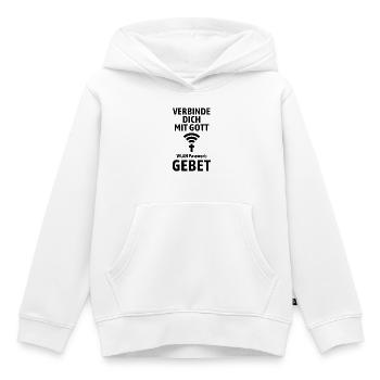 Verbinde dich mit Gott - Gebet WLAN - Kinder Premium Organic Hoodie - Weiß - Vorne - AI Model Kid Female (0cm)