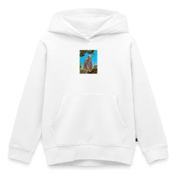 Sagrada Família : l’icône de Barcelone - Sweat Premium à capuche enfant bio - blanc - Devant - AI Model Kid Female (0cm)