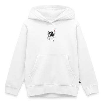 Cadeau de chat en forme d’aquarelle en forme de cœur pour chat - Sweat Premium à capuche enfant bio - blanc - Devant - AI Model Kid Female (0cm)