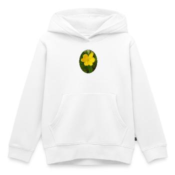 Gelbe Blüte im Vordergrund - Kinder Premium Organic Hoodie - Weiß - Vorne - AI Model Kid Female (0cm)