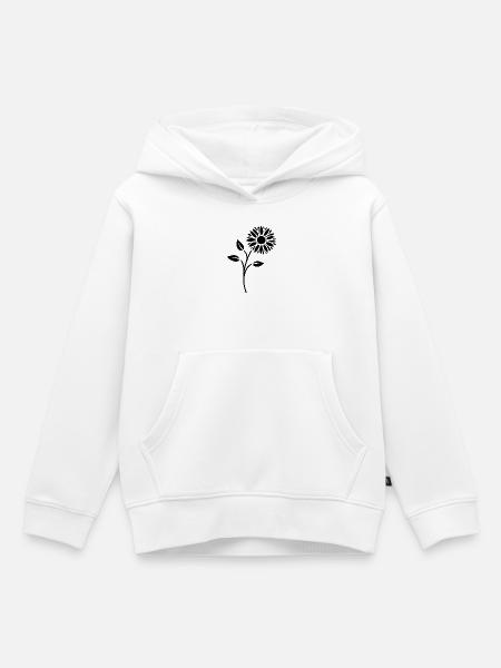 Blumen Silhouette Abstrakte Blütenkunst - Kinder Premium Organic Hoodie - Weiß