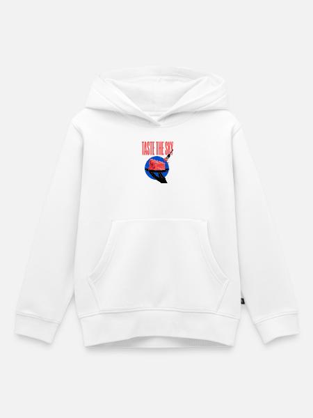 Taste the Sky – Wolkenkuchen - Kinder Premium Organic Hoodie - Weiß
