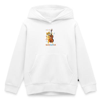 Bass-Katzen-Symphonie - Kinder Premium Organic Hoodie - Weiß - Vorne - AI Model Kid Female (0cm)