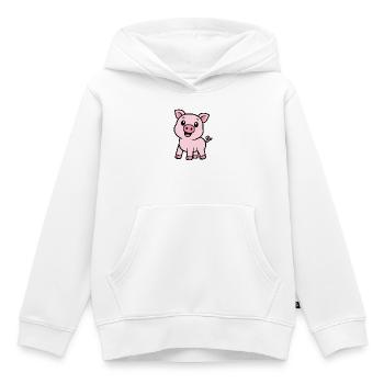 Laughing pink piggy - Kids Premium Organic Hoodie - white - Front - AI Model Kid Female (0cm)