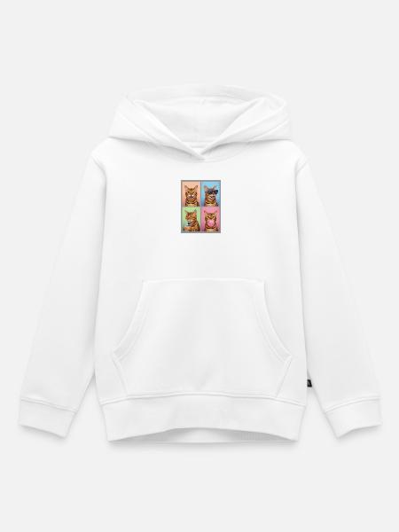 Katzen Bengal Katze - Kinder Premium Organic Hoodie - Weiß