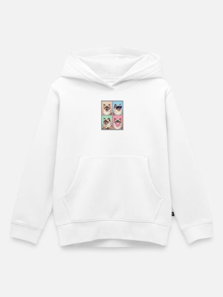 Katzen Heilige Birma Katze - Kinder Premium Organic Hoodie - Weiß