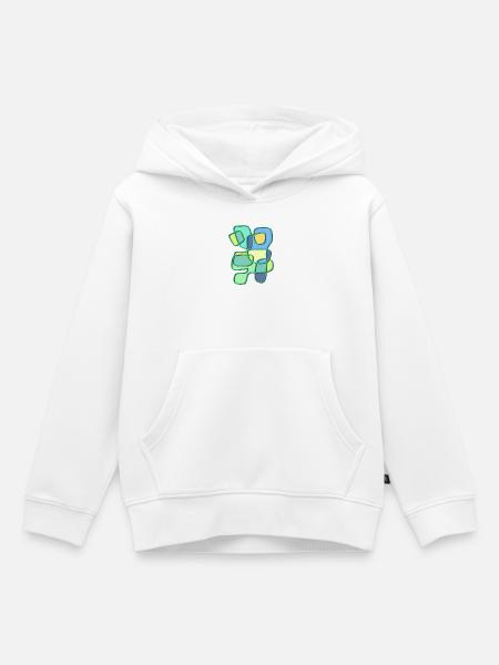 Patchwork Farbspiel Konturkunst - Kinder Premium Organic Hoodie - Weiß