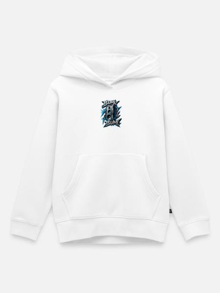 Bass Boom Graffiti-Lautsprecher - Kinder Premium Organic Hoodie - Weiß