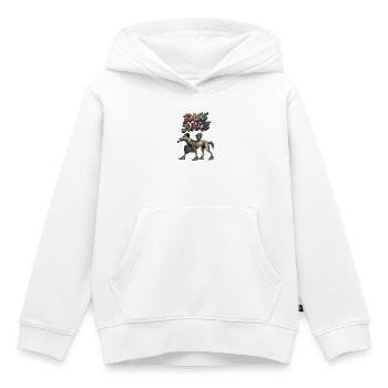 techno dog - Kids Premium Organic Hoodie - white - Front - AI Model Kid Female (0cm)
