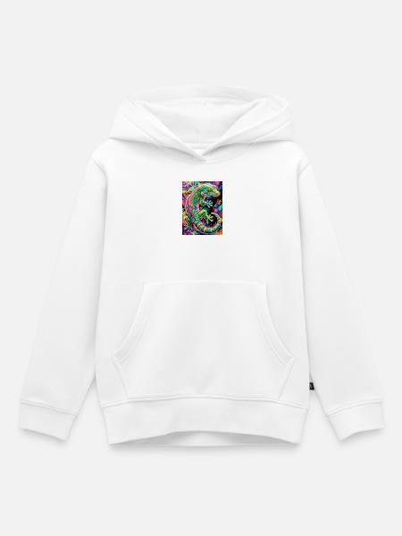 Gecko - Kinder Premium Organic Hoodie - Weiß