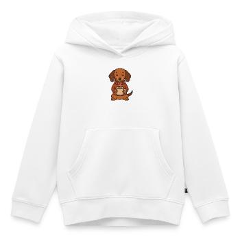 Süßer Dackel mit Kaffee – Coffee Lover - Kinder Premium Organic Hoodie - Weiß - Vorne - AI Model Kid Female (0cm)