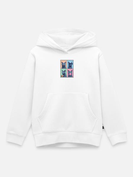 Katzen Russisch Blau Katze - Kinder Premium Organic Hoodie - Weiß