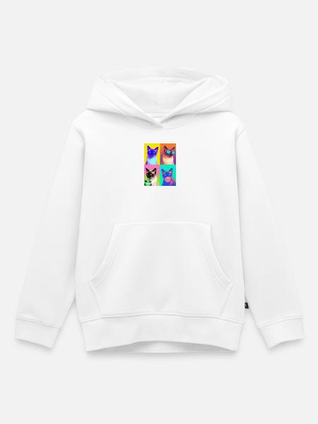 Katzen Siam Katze - Kinder Premium Organic Hoodie - Weiß