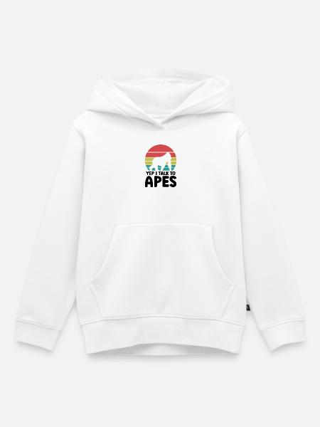 Affe Retro Spruch - Kinder Premium Organic Hoodie - Weiß