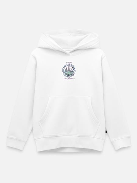 Lavendelgarten eingerahmt Lavendel Lavendelblüten - Kinder Premium Organic Hoodie - Weiß