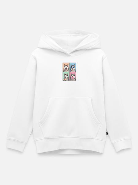 Hunde Alaskan Malamute Hund - Kinder Premium Organic Hoodie - Weiß